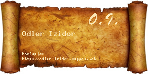 Odler Izidor névjegykártya